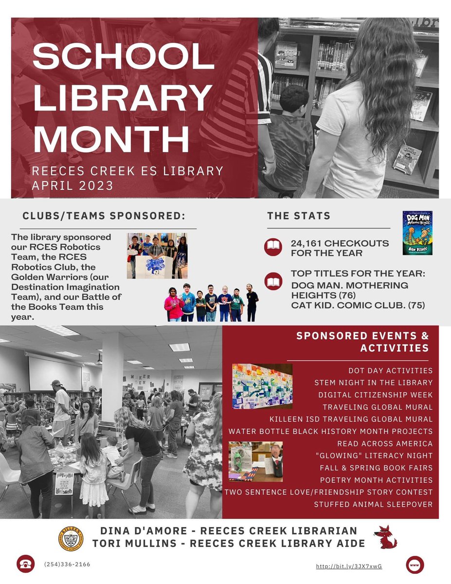 CoyotesRead's tweet photo. Our Coyotes LOVE visiting the RCES Library! This year our Coyotes have checked out over 24,000 books! In April, our Battle of the Books team placed 4th, 150 students participated in our reading challenge, we hosted Camp Read-A-Lot, and more!  #WeAreKISD @KilleenISD_ https://t.co/9ky39OuNsY