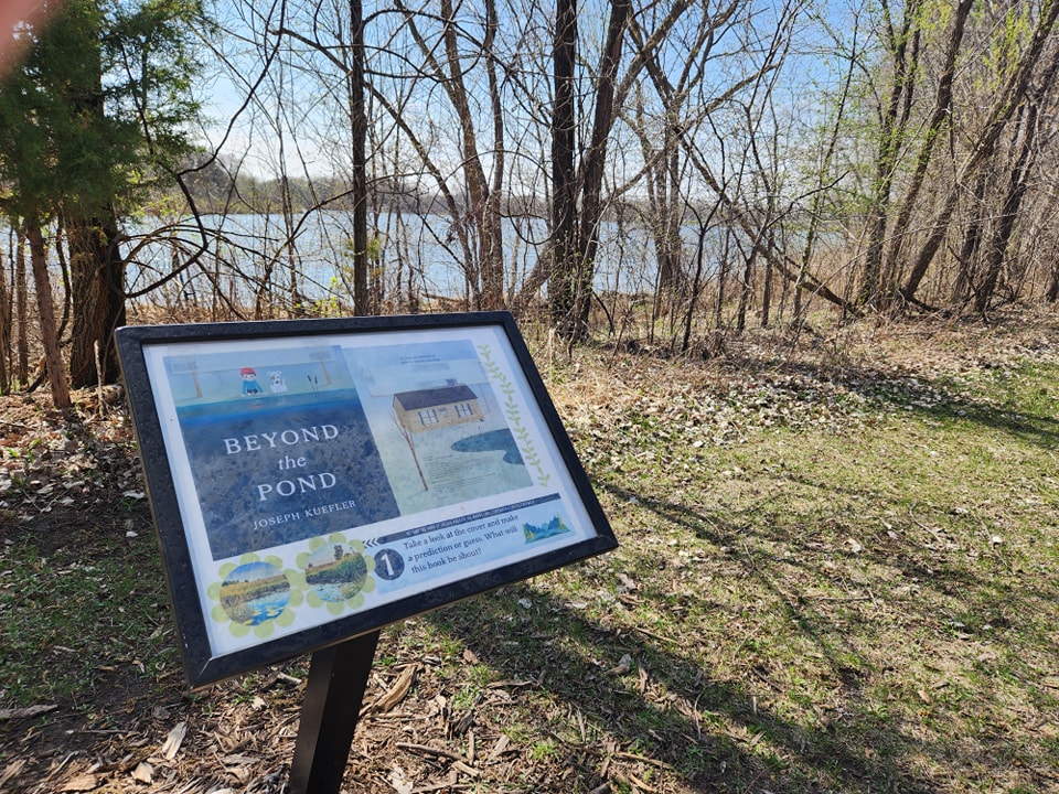 CityCF's tweet photo. Did you know it is #NationalLibraryWeek? Celebrate by taking a stroll along the spring Cedar Falls Public Library StoryWalk® at Big Woods Lake Park! #CFPL #CedarFalls https://t.co/z9rxeB1MQN