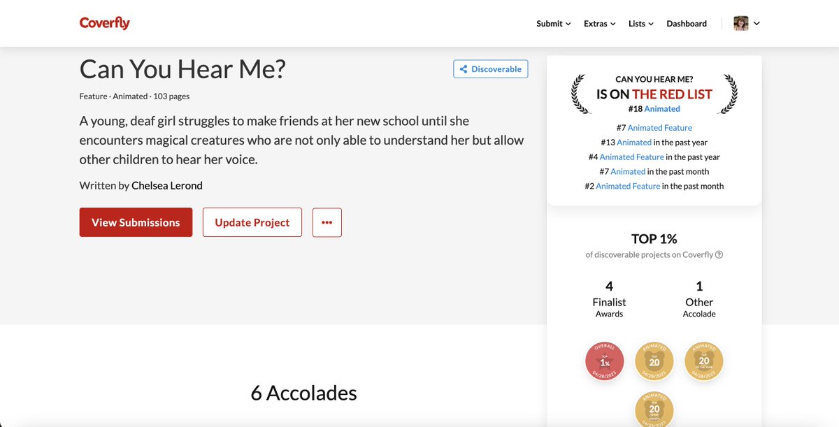 OMG!  This is incredible!  Thank you, <a href="/Coverfly/">Coverfly</a> !  Happy to see "Can You Hear Me?" leave such an impression and excited to see what is next for it.
