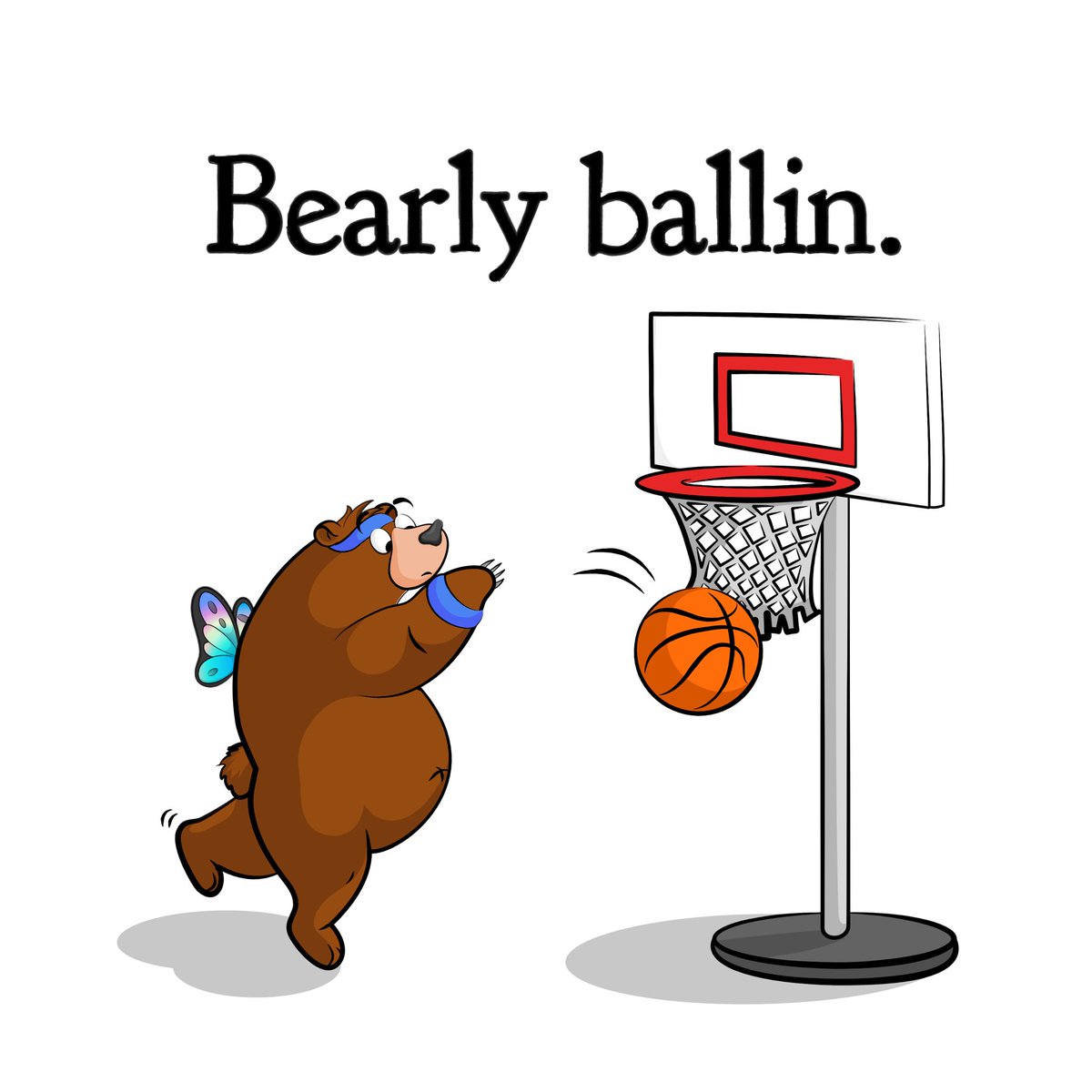 BearlyCreating's tweet image. Bearly shooting his shot!🏀