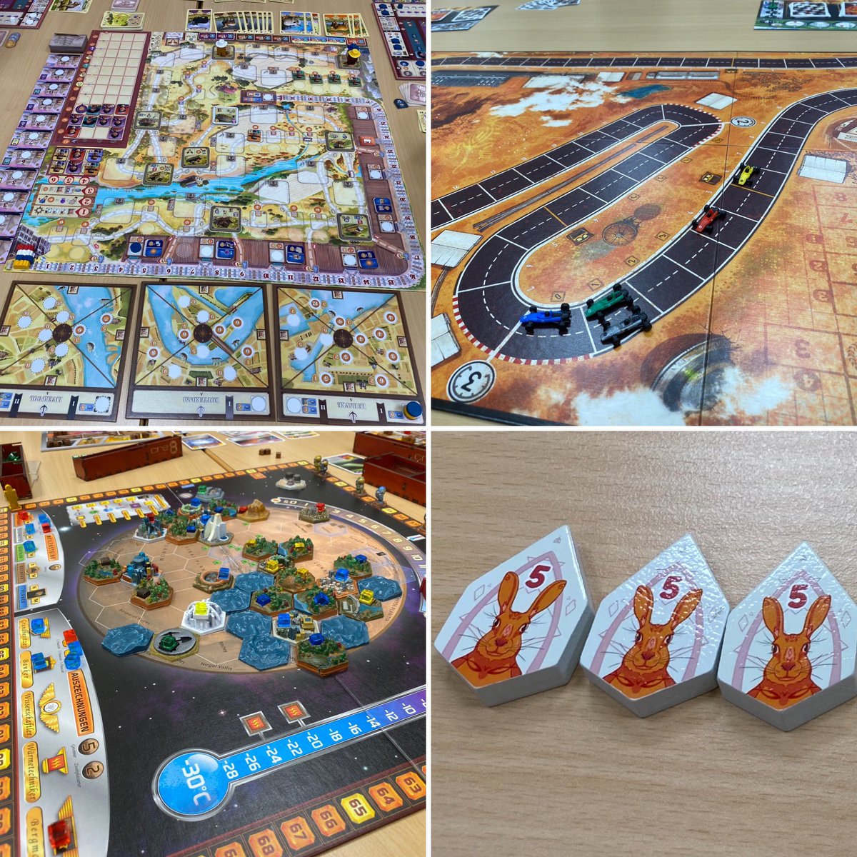 Spieleabend im evangelischen Gemeindehaus Brochterbeck mit #GreatWesternTrailArgentina, #Heat, #TerraformingMars und #Triqueta.