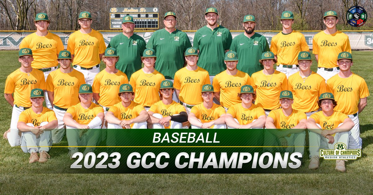 Congratulations to the Baseball team on clinching their 2nd straight outright Greater Cleveland Conference title in a row!!  <a href="/MHSBaseballBees/">Medina Bees Baseball</a> <a href="/MedinaBoosters/">MedinaBoosters</a> <a href="/MCScomm1/">MCS Communications</a> <a href="/MedinaGazette/">The Gazette</a> <a href="/Ohio_GCC/">Greater Cleveland Conference</a>