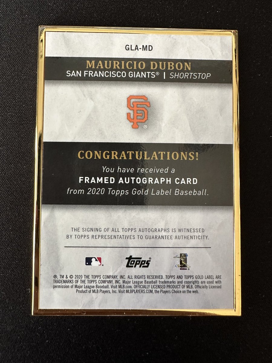 Mauricio Dubon 2020 Gold Label Gold Frame Rookie Auto - $12 BMWT
<a href="/HobbyConnector/">The Hobby Connector ™</a> <a href="/Hobby_Connect/">Hobby Connection(Colton)</a> <a href="/sports_sell/">@SPORTS_SΞLL</a>