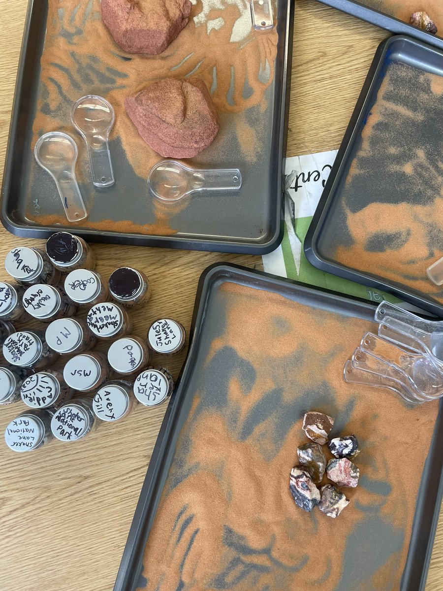 1stWithDussi's tweet photo. Today we explored rocks &amp; sand I brought back from some National Parks in Utah, &amp; made our own “Shaker Lane National Parks,” using the cutest mini mason jars!

I was so thrilled hearing their excitement today just being able to explore &amp; enjoy 🫶🏻⛰️🪨

#ShakerLane #Exploration https://t.co/Krqj3yuSZU