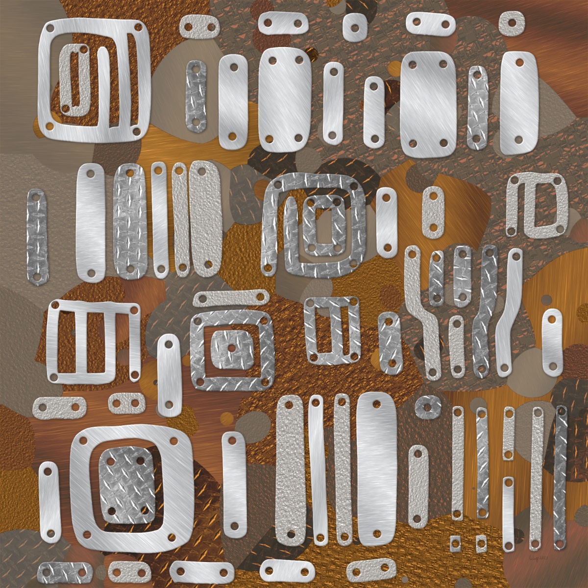 digconart's tweet image. Voted the most bizarre work ever for me. Not sure anyone will like it, maybe @HomeDepot . &quot;Brackets&quot; 40x40. #art #abstractart #artist #contemporaryart #generativeart #artistontwitter #digitalart #artoftheday