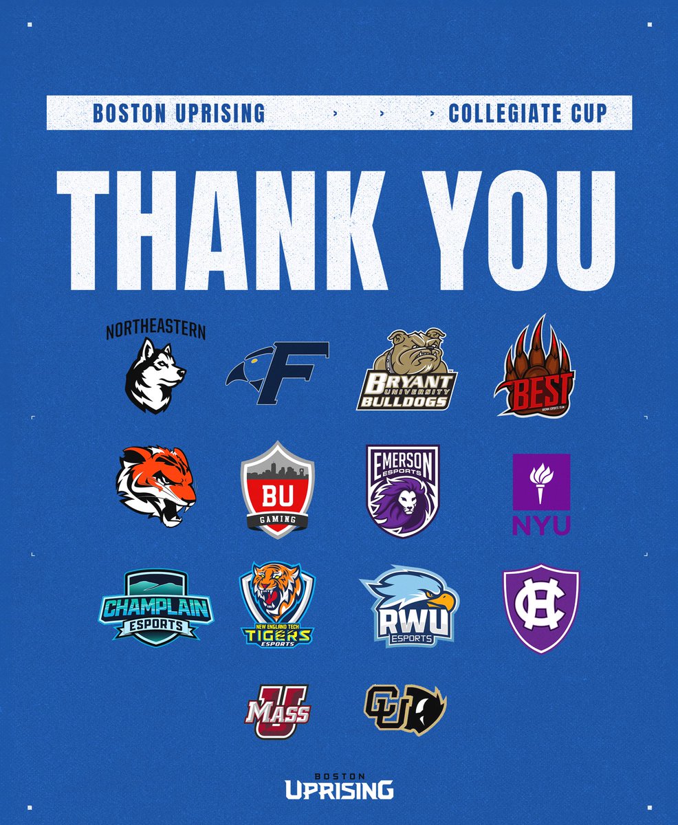 BostonUprising's tweet photo. Thank you to all of the teams that participated in the Uprising Collegiate Cup! 

Tune in tomorrow to check out the finals 👀 #BostonUp https://t.co/aTenFr2b6C
