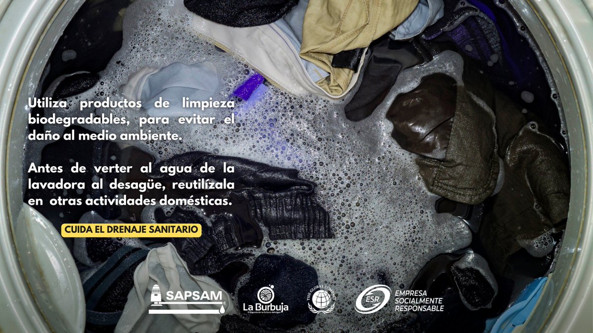 SapsamOficial's tweet photo. Siendo que el agua es responsabilidad de todos, no solo en el uso eficiente, sino también en la descarga adecuada, el Organismo Operador SAPSAM, hace un llamado a evitar conductas que propicien el mal funcionamiento de la Red General de Drenaje https://t.co/3EP0jBaJij