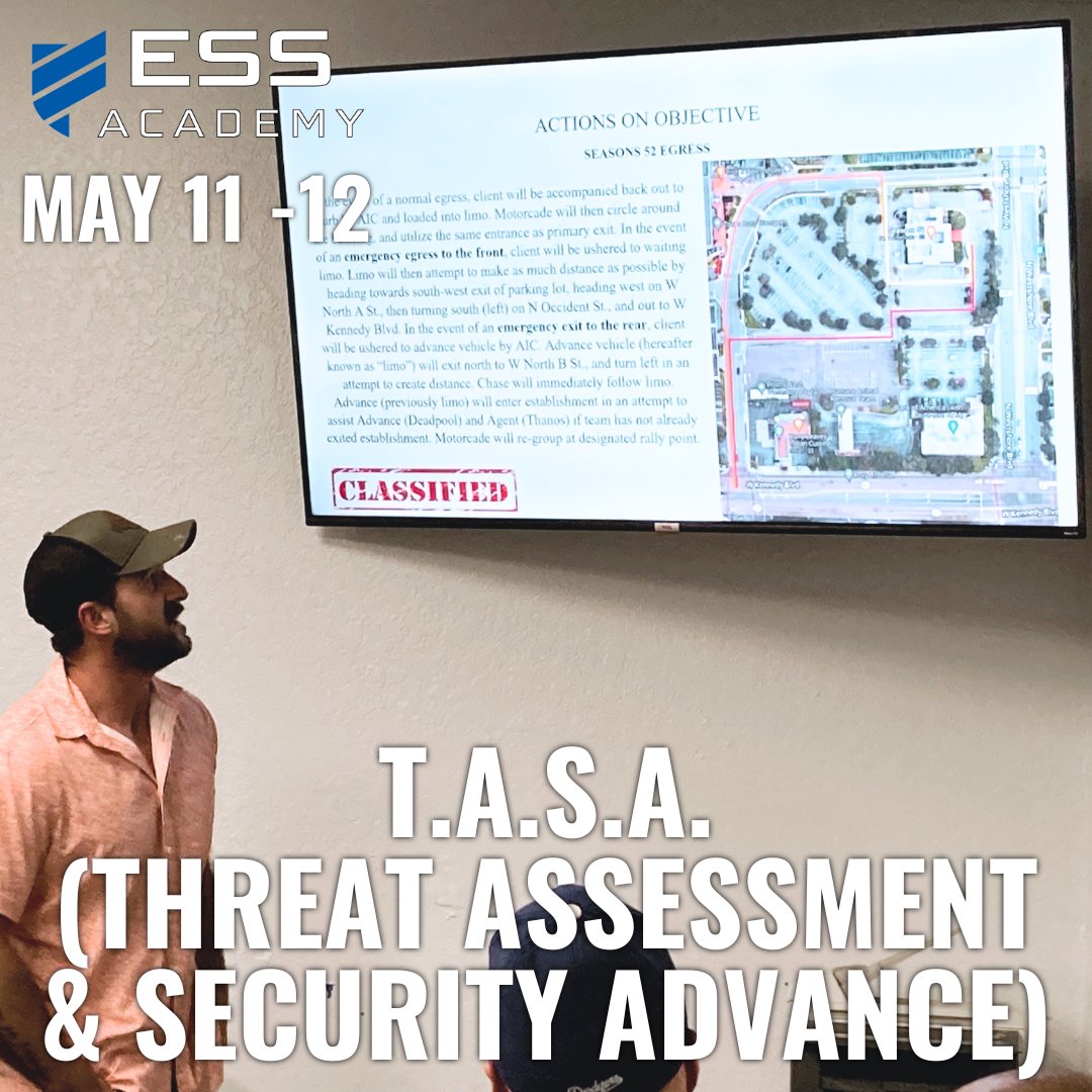 ESSGlobalCorp's tweet photo. This D.O.E. approved course is designed for those who are new to the Executive Protection field or those who are working in it but want to refine their Threat Assessment and Security Advance skills. 

Find out more: 

⁠⁠https://t.co/jKyzAodoM3 https://t.co/kaKktFrvaK