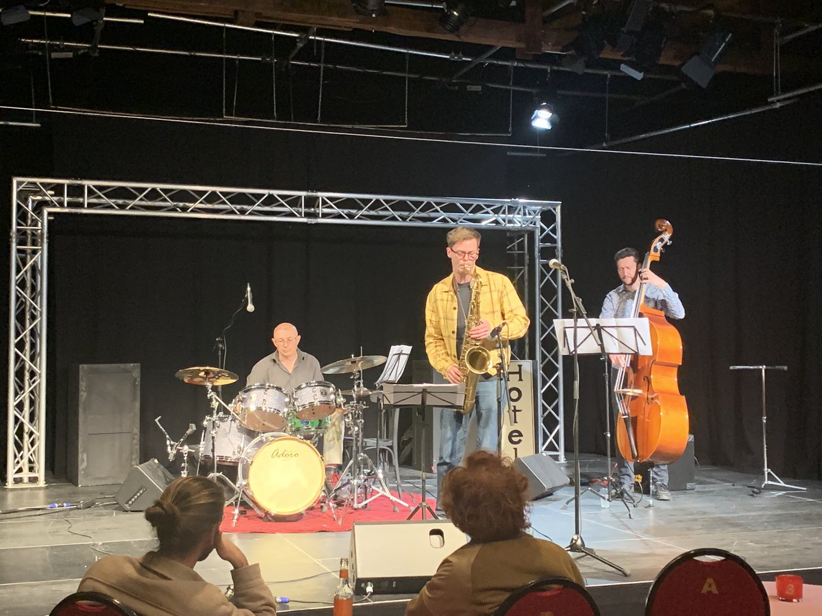Out at @Kriminaltheater in Bremen for (we believe) the only UK band at 2023 @jazzahead … and starting to cook up a storm… @partikel_trio