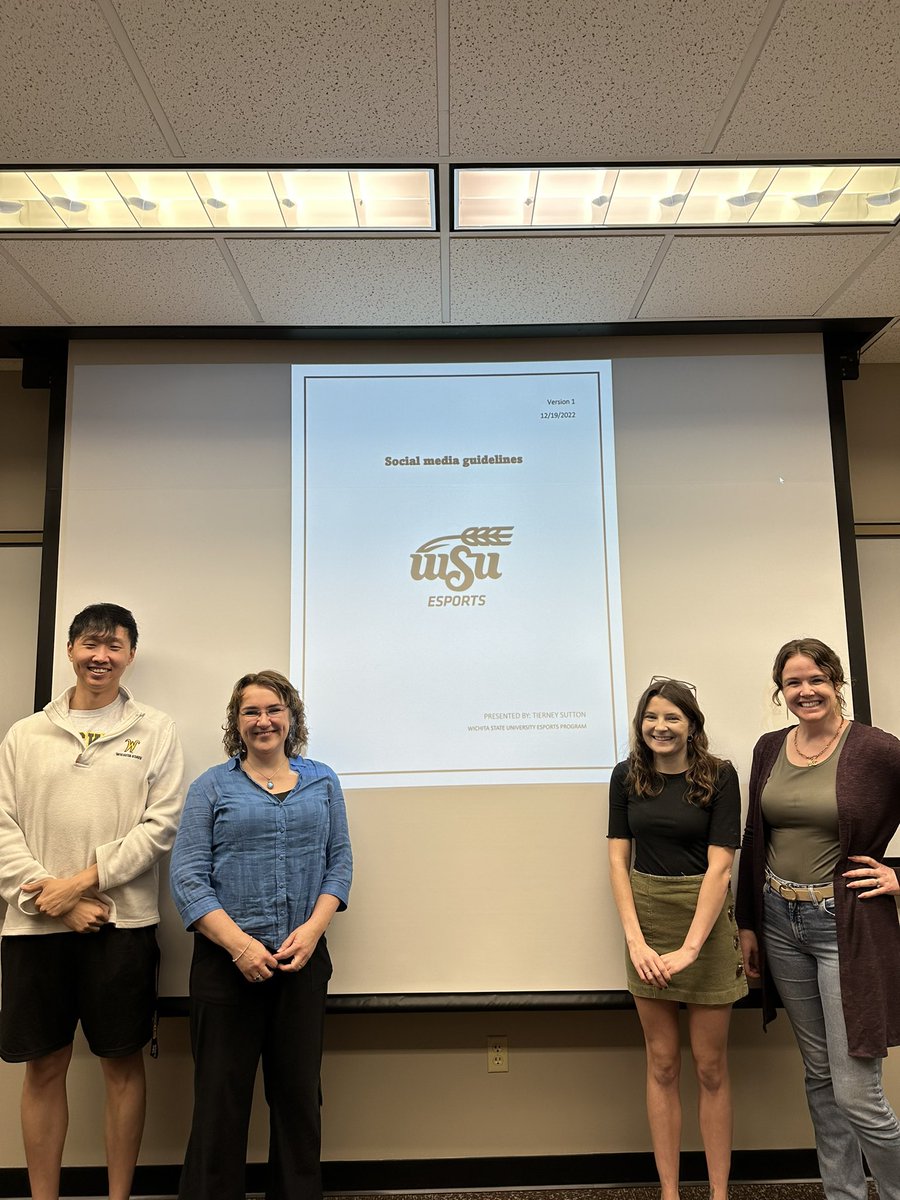 tierneyjsutton's tweet photo. A bitter sweet moment, I finished my final graduate project with the best board, best chair, and best friends/coworkers. It’s feels good to pour my entire heart into 65 pages that will guide the future of college esports and social media marketing. 
Thank you everyone involved https://t.co/RtdEhysAeS