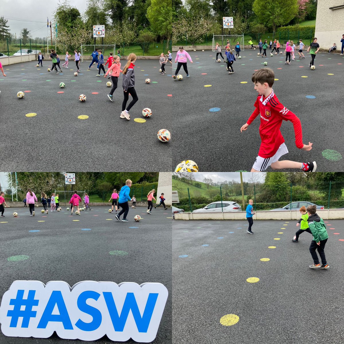 scoilbhrideNS's tweet photo. A hive of ‘active’ activity this morning on our final day of #ASW23! Absolutely delighted to have Euan back this term!☀️⚽️ Happy &amp; ON THE MOVE! @Activeflag @FAIreland @faischools @theNSMonaghan #helpingourmindstosmile #wellbeing https://t.co/IO7aw0Dtbc
