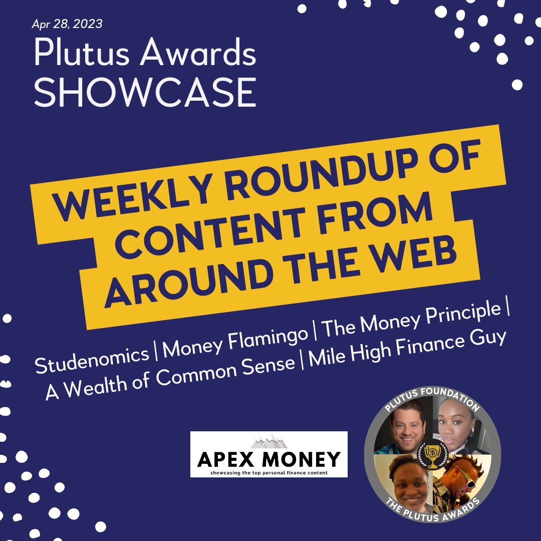 We're back with the weekly Plutus Awards Showcase, curated by <a href="/BudgetsAreSexy/">J. Money</a> <a href="/wangarific/">Jim Wang</a> <a href="/WalletHacks/">Jim Wang</a> and Tarsha Burrows.

This week, we're featuring:
 <a href="/studenomics/">Studenomics</a> <a href="/MoneyFlamingo/">Money Flamingo</a>  <a href="/moneyprinciple/">The Money Principle</a> <a href="/awealthofcs/">Ben Carlson</a> @milehighfiguy 

plutusfoundation.org/2023/showcase-…
#plutusawards #moneytwitter