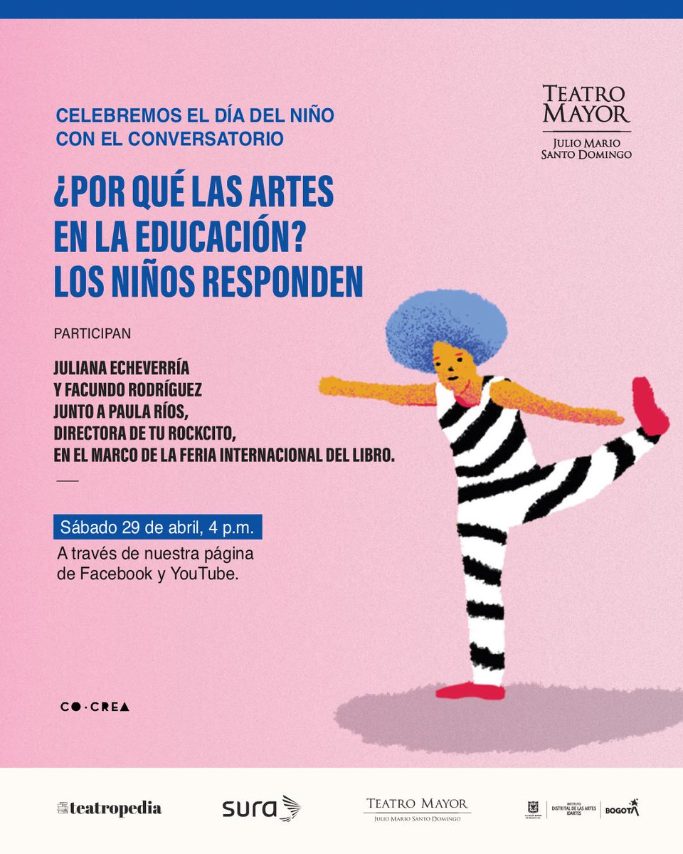 ¡Agéndate! Revive el conversatorio ¿Por qué las artes en la educación? Los niños responden para celebrar el #DíaDelNiño.
#Teatropedia es un proyecto educativo de <a href="/SegurosSURAcol/">Seguros SURA Colombia</a> y el #TeatroMayor.

<a href="/CocreaOrg/">COCREA</a>