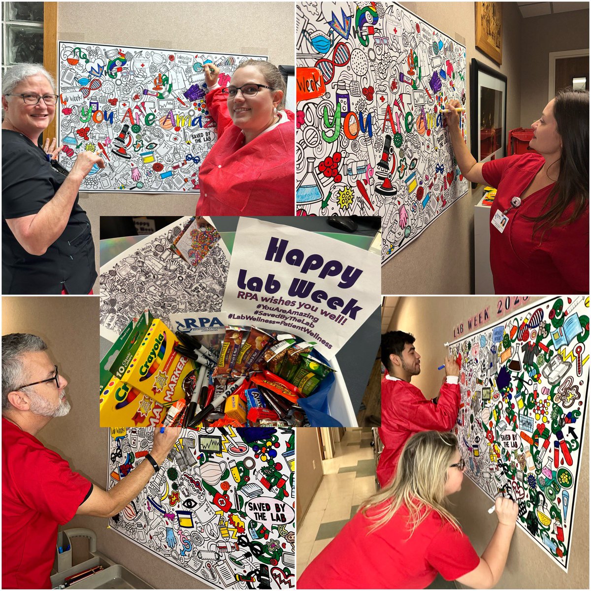 LeilaniCLV's tweet photo. Thankful for a colorful lab week celebrating all the laboratory professionals who care for our patients!
#labweek2023 #gratitude #savedbythelab #wellness #coloring #pathtwitter @TexPathol @Sara_Jiang @HerrPath @PathGeek @jwlemmonmd @SuntreaHammer https://t.co/sqs0Q1tbYW