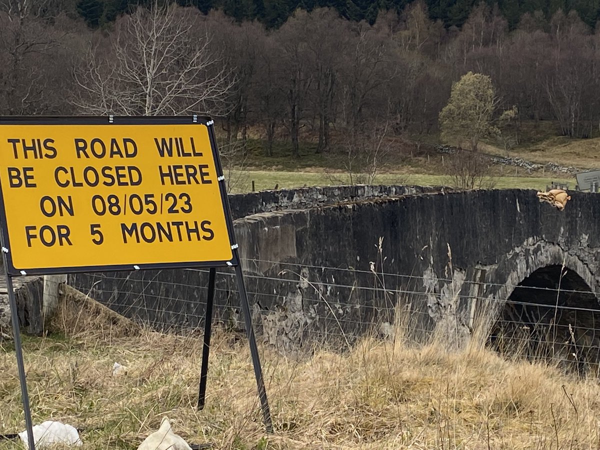 Public Service Announcement: Trinafour road to be closed at ‘breathe in’ bridge for 5 months. #a9 #visitcairngorms