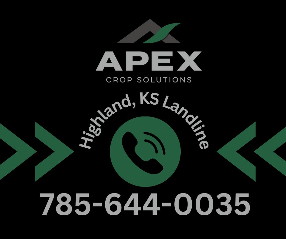 ApexCrop's tweet photo. We finally have a landline installed at our Highland, KS location! See our new contact information below: https://t.co/ACjlIPzPBM