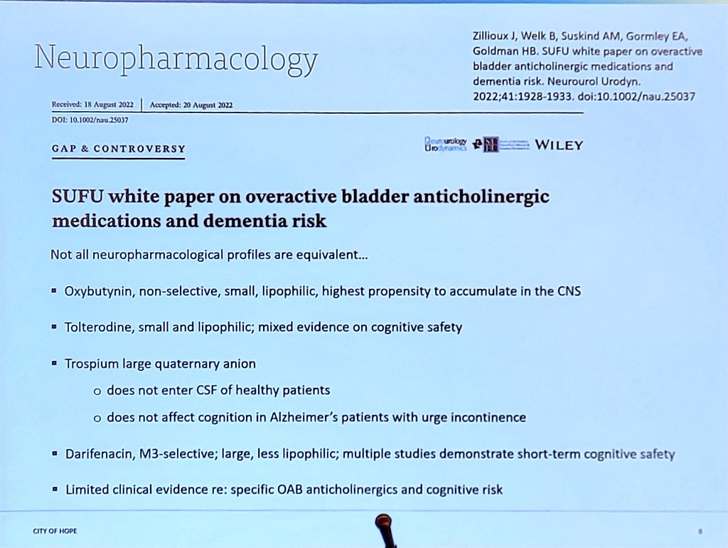 Nitya (@nityaabraham) on Twitter photo Oxybutinin is a medication of yester-year! Don't prescribe it.
For more selective meds, benefits may outweigh risk. 
#SUFU23 at #AUA23 Oxybutinin is a medication of yester-year! Don't prescribe it.
For more selective meds, benefits may outweigh risk. 
#SUFU23 at #AUA23