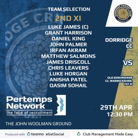 DorridgeCC's tweet photo. 1st & 2nd XI team news ahead of their games tomorrow @WorfieldCC and Old Edwardians CC
#UTR #ClubNews #BDPCL #WCCL #clubcricket #teamnews #cricket #andele https://t.co/LL69OUgUER