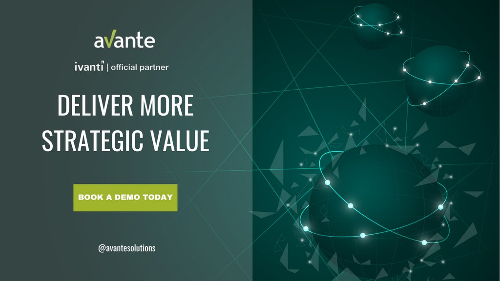 AvanteSolutions's tweet photo. Ivanti Neurons for ITSM provides enterprise-capable, end-to-end service management capabilities throughout the service delivery lifecycle, from request capture to remediation.

Book a demo today at https://t.co/WhqiNyYINo https://t.co/ZGCkVgWJVy