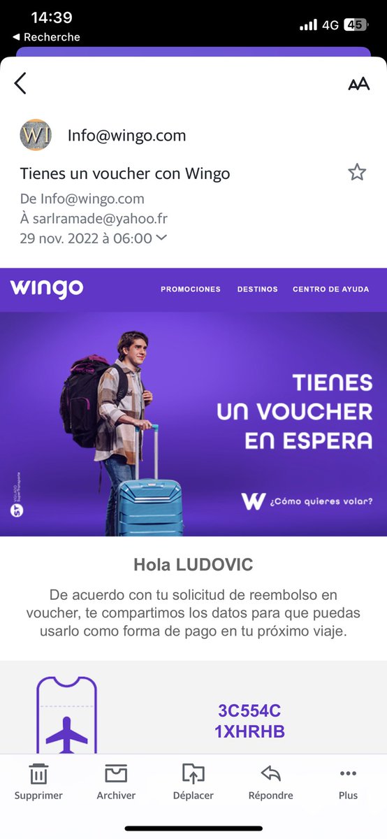 Ramade13's tweet photo. @wingo @wingo the company that lies, they send you vouchers that are expired!!! never take this company. customer service doesn't want to know and can't do anything . If in doubt, don't take this company. the booking site does not work and no one answers the phone the agencies only sell https://t.co/keQUP8NEGe