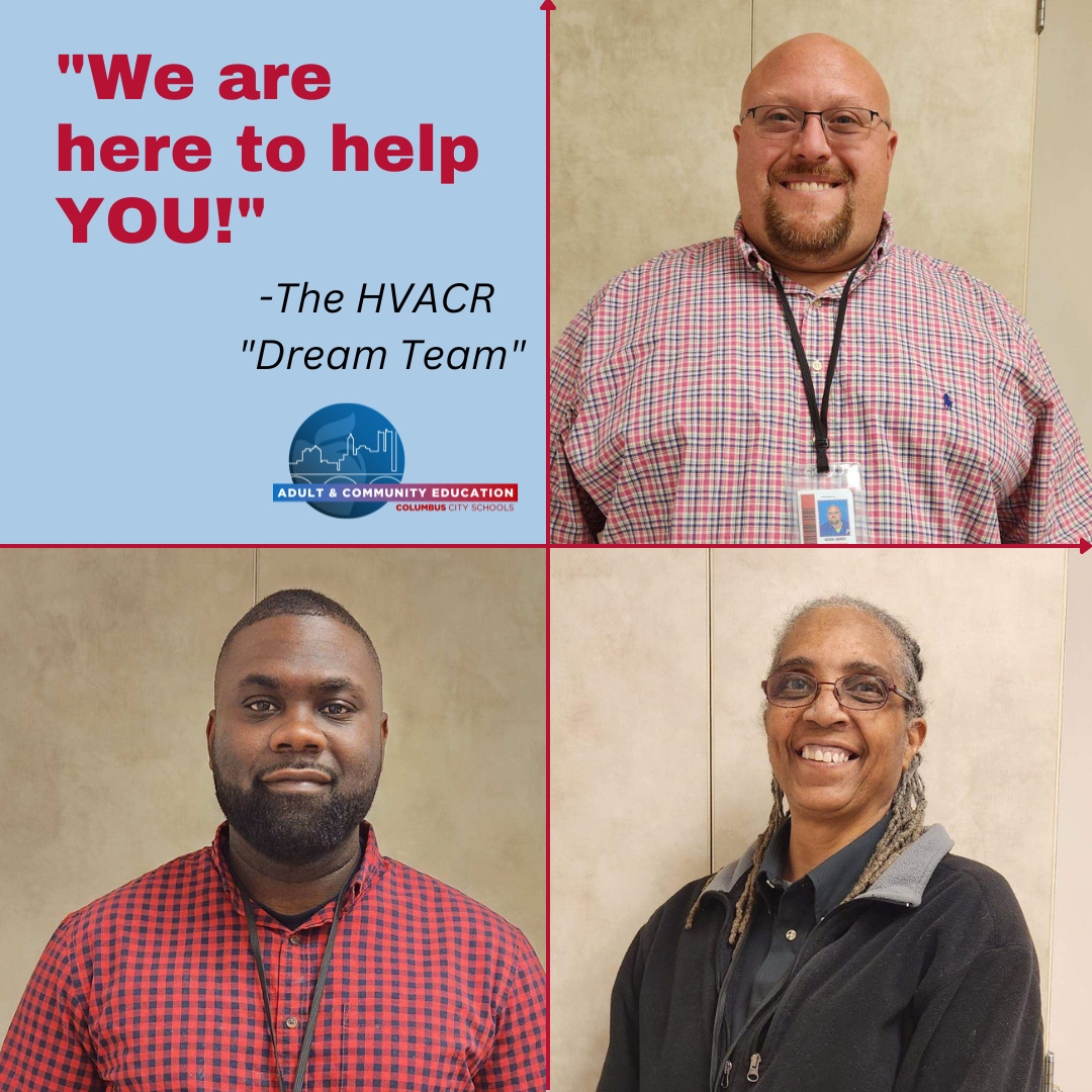 Our HVACR program in Columbus, Ohio is led by an expert team of seasoned professionals dedicated to student support. Meet Adam James, Jamie Minor, and Cheryl Fisher! 💪🏼 #ACEimproveslives with instructors like these 3! #HVACR #CTE #ColumbusOhio #CareerTechOhio Columbus City S...