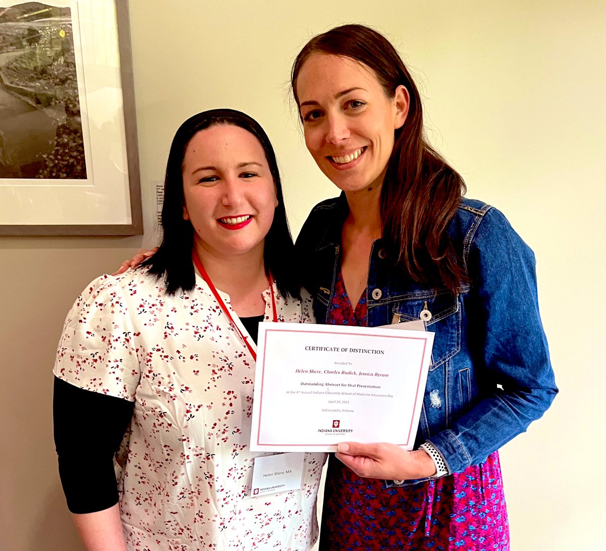 Congratulations to H. Shere, C. Rudick, &amp; <a href="/JessByramPhD/">Dr. Jessica Byram</a> for winning Outstanding Abstract for an Oral Presentation (by faculty) at <a href="/IUMedSchool/">IU School of Medicine</a> #IUSMEdDay2023 🥳👏