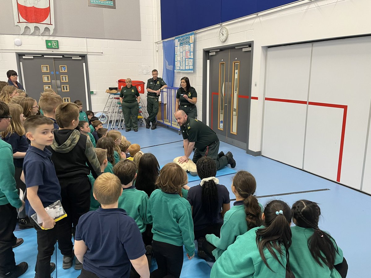 TukeRebecca's tweet photo. Fantastic day with all the children and staff at Hoyland Common Primary School thank you so much for having us share or CPR skills with you all https://t.co/GPKaaFh4dZ