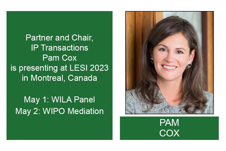 Marshallip's tweet photo. Partner and Chair, IP Transactions Pam Cox is speaking on mediation in Montreal for the @LESIntl Annual Conference. Pam will speak on behalf of WILA which she is the Co-Founder and Chair. She will also conduct a WIPO mock mediation. https://t.co/VV6C6k5BgU #LESI2023 #licensing https://t.co/EtTndaDbgR