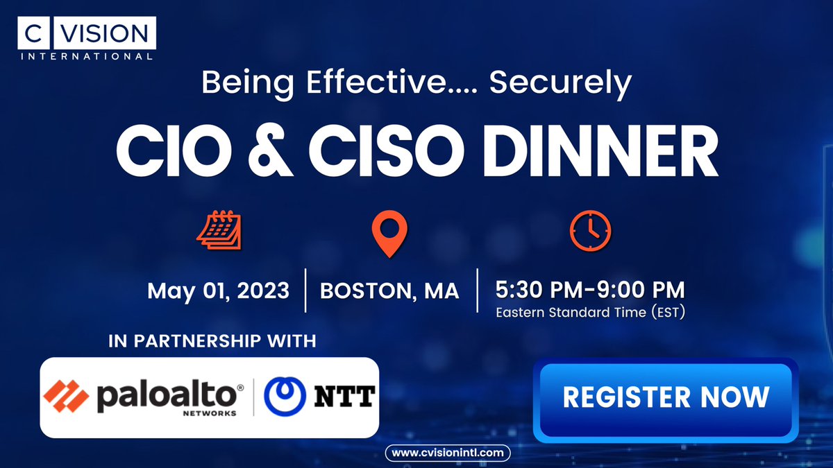 We'll be back in #Boston in less than next week for our CIO & CISO dinner where we'll discuss the keys to implementing a #successful #digital #workplace. Interested in joining us or hearing more on similar topics?

@paloaltontwks
@nttglobaldatacenters