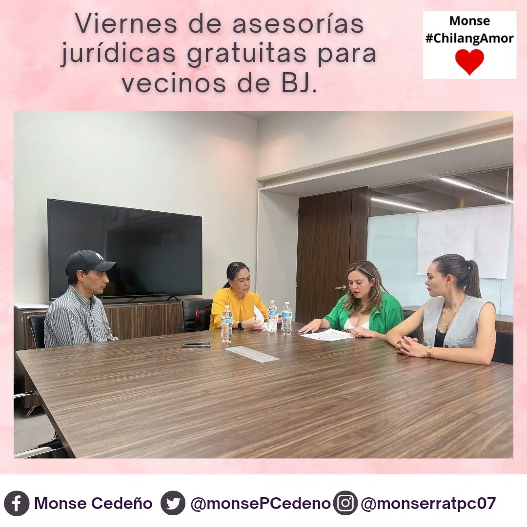 MonsePCedeno's tweet photo. Continuamos con las asesorías jurídicas gratuitas para nuestros vecinos de la Alcaldía de Benito Juárez . ¡𝙈𝙤𝙣𝙨𝙚 𝙮 𝙈𝙖𝙧𝙞𝙖𝙣𝙖 𝙩𝙪𝙨 𝙖𝙡𝙞𝙖𝙙𝙖𝙨 𝙚𝙣 𝘽𝙅! @MarianaRiveraMX
#MonseCedeño #MonseChilangAmor #PowerM
@BetanzosOficial
@TaniaLariosMX @PRICDMX_ @ErnestoAJ29 https://t.co/FMJhaTPEWn