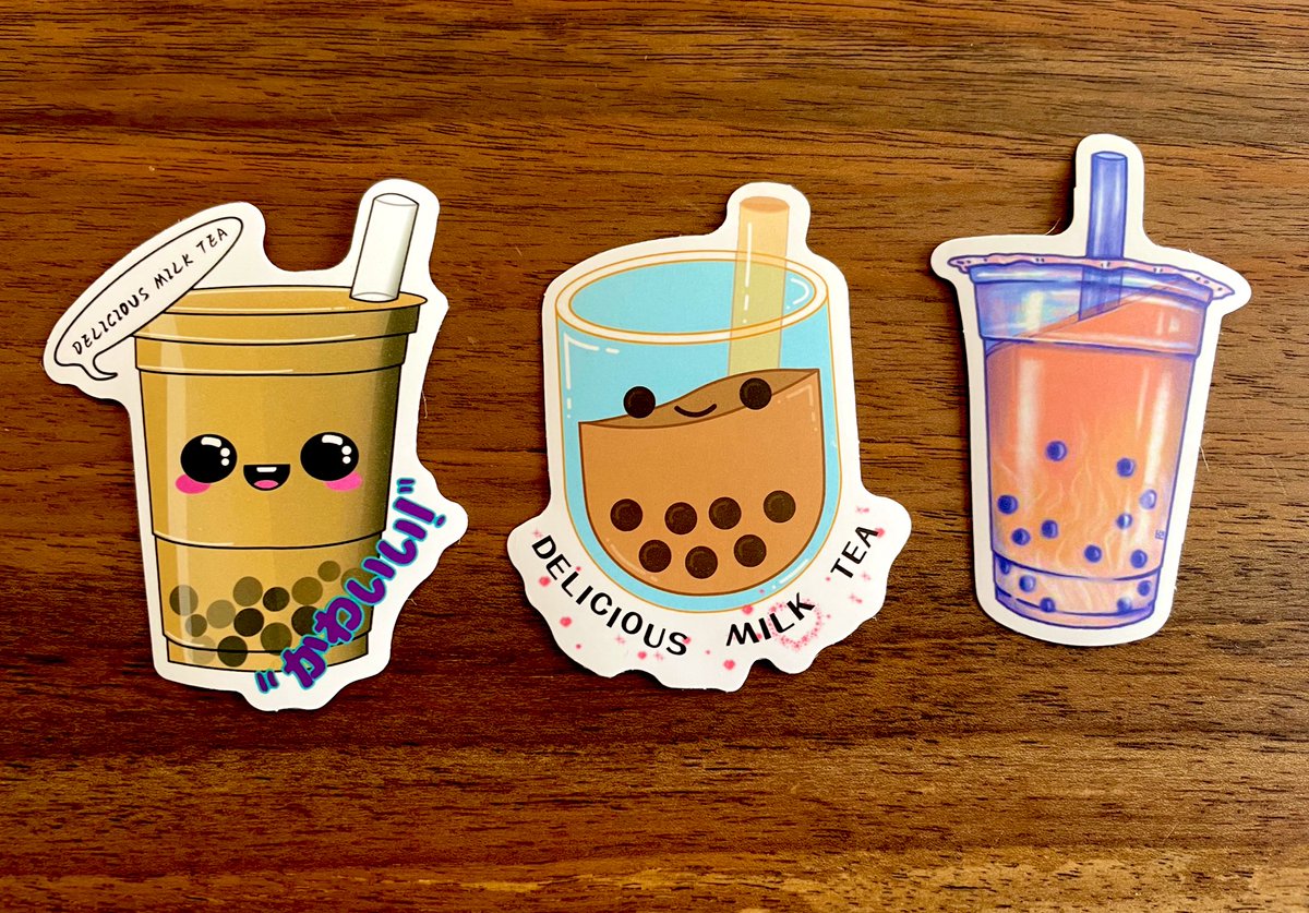 poultrypopstar's tweet photo. I added three new Boba stickers to my website! Only 50 cents each!π https://t.co/qAbQ9R5Yvx #bobastickers #bubbletea #boba https://t.co/rfCkdDq50F