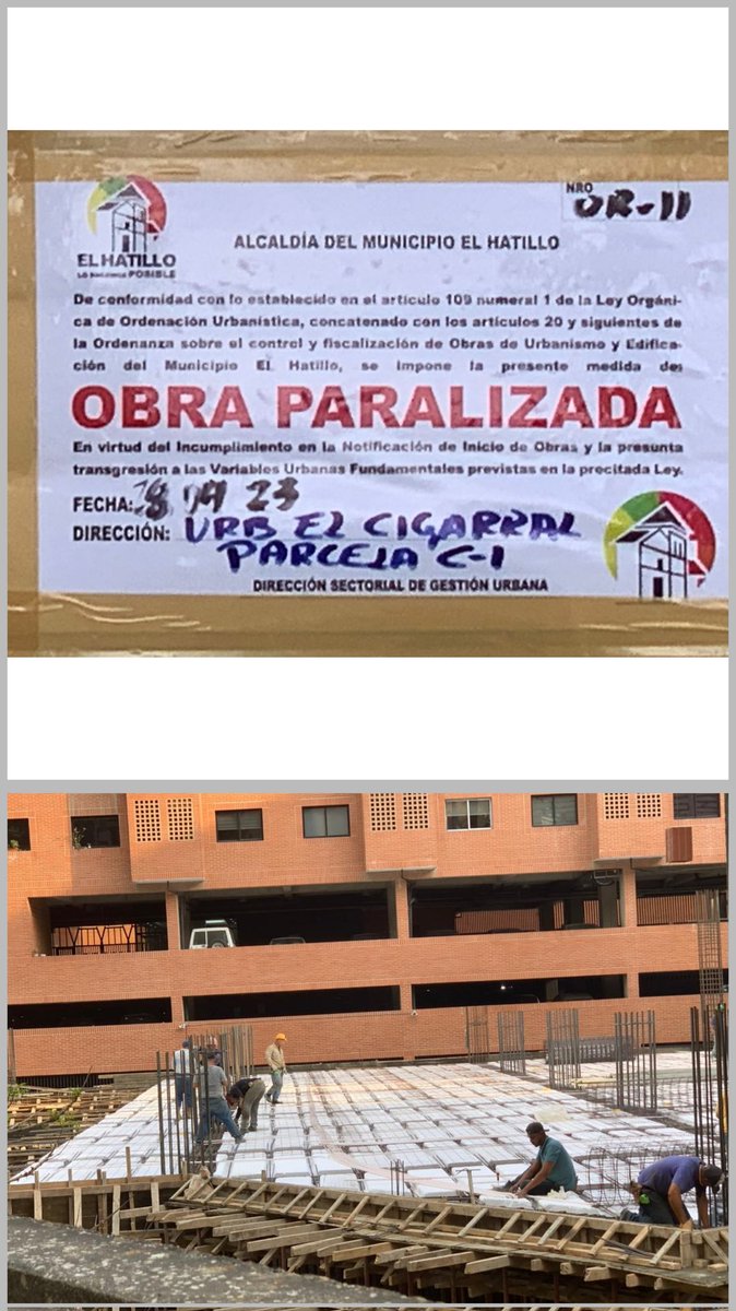 minervadelia's tweet photo. La @ElHatillo, a través de Gestión Urbana,  paraliza la extensión del mega @TRAKIenganchate la que está, literalmente "pegada" al Hatillo Suite 1. La obra sigue, no se ha paralizado. De hecho hay dos soldadores que están frente al lavandero de mi apartamento piso 8 https://t.co/zBwXqIiigI