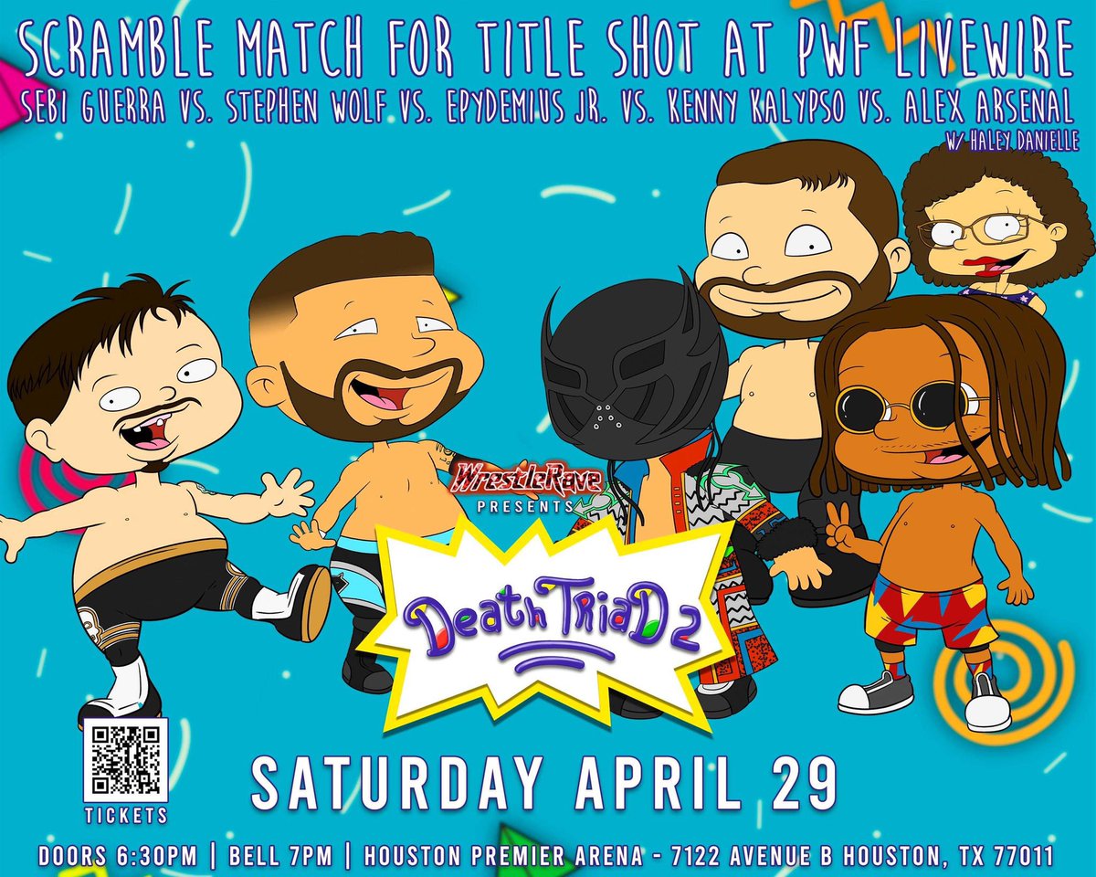 KennyKalypso's tweet photo. Tomorrow night I step into the ring with 4 other talented individuals for a shot at the top prize in WrestleRave! #SebiGuerra @StephenWolf309 @epydemiusjr #AlexArsenal Welcome To Planet Dread!

#PlanetDread #SupportIndieWrestling #IndependentWrestling #TexasWrestling https://t.co/NiWC9LWk6c