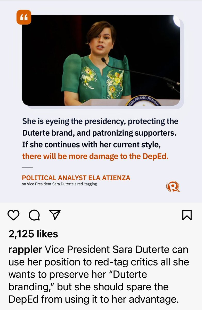 isabelmerana's tweet photo. Branding is not enough especially when it’s the Duterte brand! 

Her father was president for six years, did he make a difference in our lives? Guminhawa ba tayo? 

HINDI! Lalo tayong nalugmok sa kangkungan! Huwag ng pabudol muli!! PLEASE, parang awa nyo na!! 🥹🥹🥹 ~ctto~ https://t.co/NXpYt8B0TW