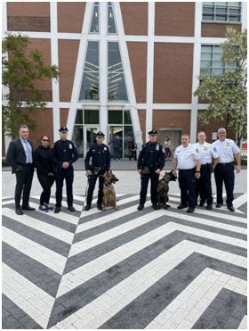 UDPolice's tweet photo. Congratulations to K9 Kilo and Ofc. Travis Hall and K9 Bronx and Ofc. Ostap Royik. Today they graduated from the 320 hour scent detection school at the PennVet Working Dog Center in Philadelphia and are certified in narcotics detection. https://t.co/ABiCe1j95P