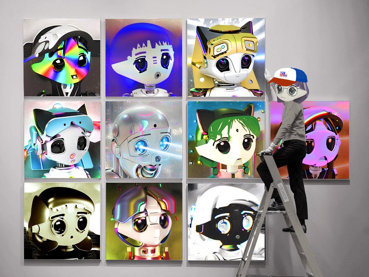 _0010110's tweet photo. gnf/+ Currently offering holders of a 1/1 #Miladybots a high-rez printable vector file via Dropbox link upon request as a ty! ✌️🫠 #CryptoNunks #CryptoArt https://t.co/dz2lCvDZ64