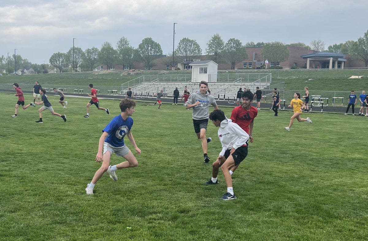 AthleticsDMS's tweet image. We finished up our last track practice of the year with the traditional game of "sharks and minnows."  We are looking forward to our last meet on Monday.  City Championships at DMS.  Field events start at 3:00, running at 4:00.