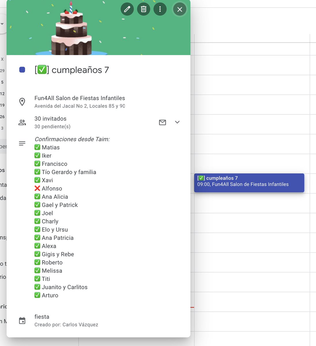 CarlosVazter's tweet photo. No me dejaran mentir que organizar una fiesta infantil puede ser un dolor de cabeza 😬, especialmente cuando se trata de calcular la lista de invitados.

Así que decidí utilizar @usetaim para la fiesta de cumpleaños de mi hija y hasta ahora va bastante bien el tema de los RSVP 🥳 https://t.co/8E1jWKQVf6