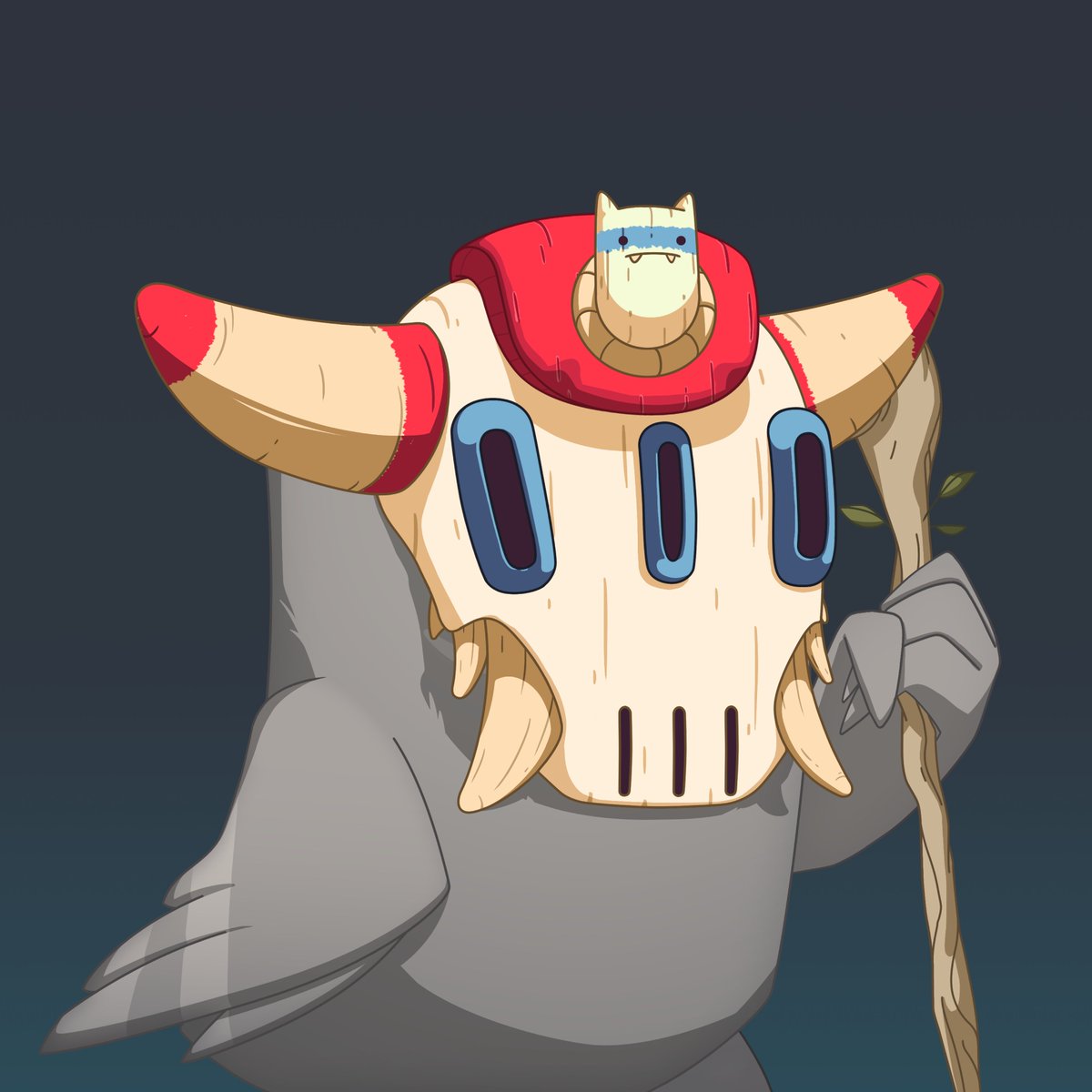 moonbirds's tweet photo. Happy Friday and Mythics Preview Day! Check out this Mythic with a mask featuring "Toobins" 👀

@JustinMezzell says "Toobins is an interdimensional creature (parasite?) who apparates through planar portals. No one knows how long he is, only that he is toob-like in nature and almost certainly substantially lengthy. Also no one has seen the other end of Toobins–or can confirm whether or not he poops."