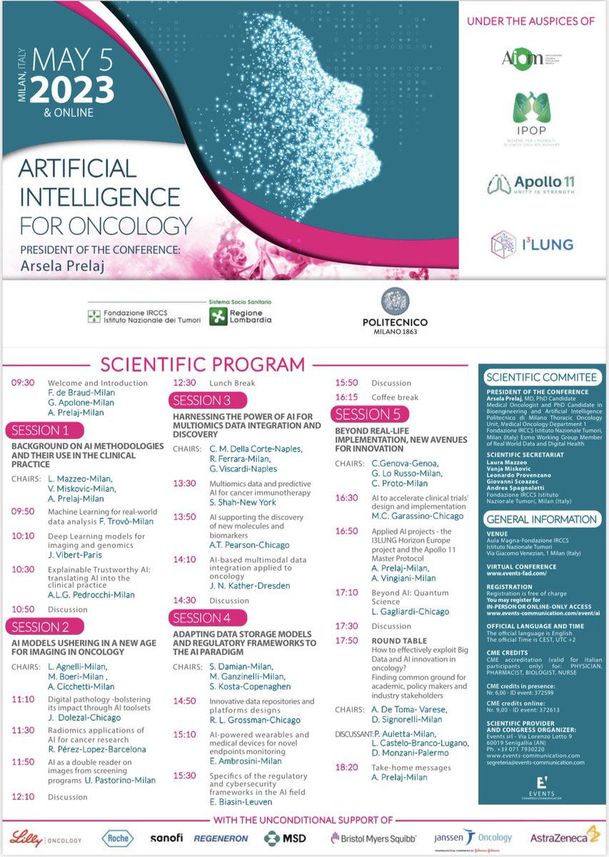PrelajArsela's tweet photo. Medical research and data science will have to move forward hand-in-hand and we hope that a day packed with talks from top-notch researchers in both fields can help. Only one week to go, can't wait ! #AI #cancer @marinagarassino @lab_pearson @bobgrossman @jnkath @RaqPerezLopez https://t.co/bIAI3xN8Ag