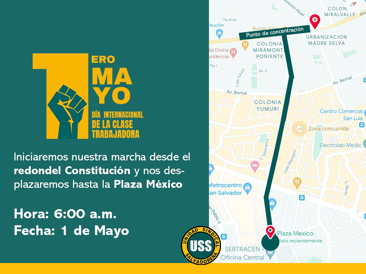 UnidadSindical_'s tweet photo. La USS invita a toda la clase trabajadora, bases organizadas, obreros, campesinos y a toda población a marchar por la reivindicación al salario digno y la autodeterminación.  Te compartimos más detalles en la publicación 👇🏻 https://t.co/ihr7zLI79N