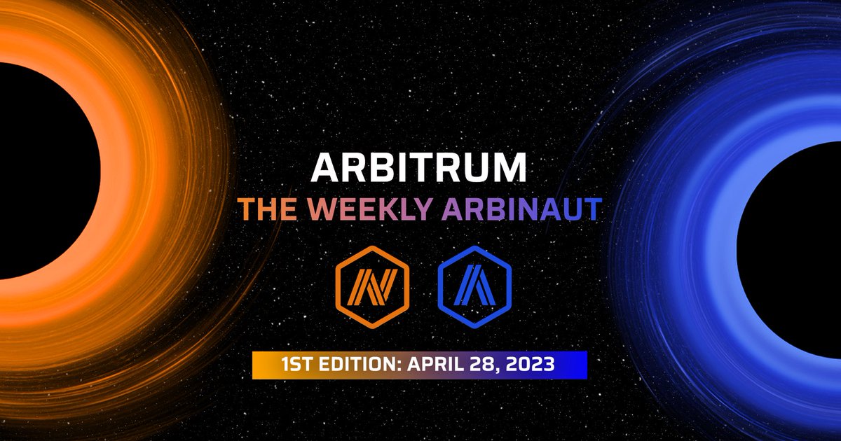 arbitrum's tweet photo. 1/5 As the week comes to an end, we are excited to introduce The Weekly Arbinaut. 🗞💙🧡

In our 1st edition, we highlight product developments, ecosystem milestones, and welcome exciting projects launching on Arbitrum this week!

Let's dive in! 🧵👇 https://t.co/iu6RYKwyBf