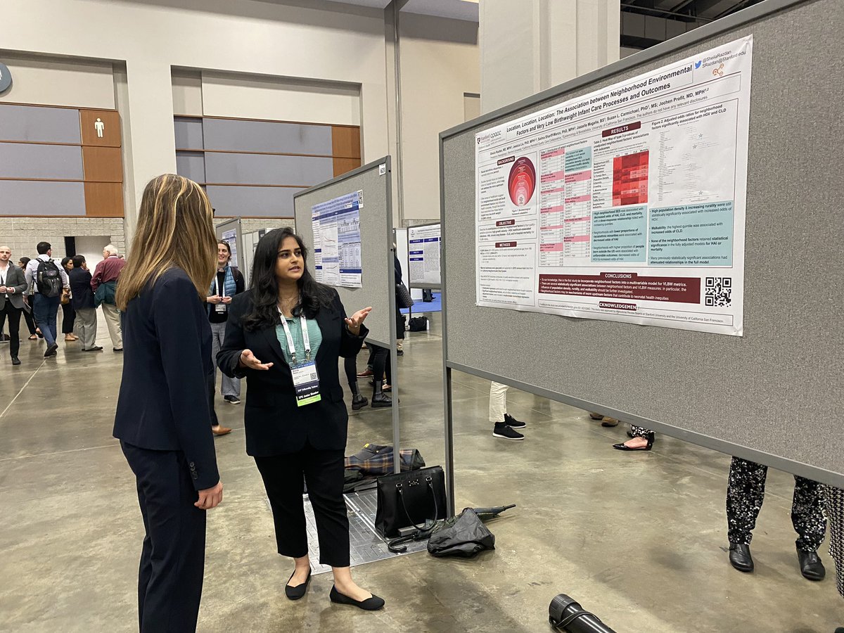 @SheilaRazdan, my rockstar @StanfordNeo cofellow, shares her findings about neighborhood factors and neonatal outcomes at #PAS2023 💫