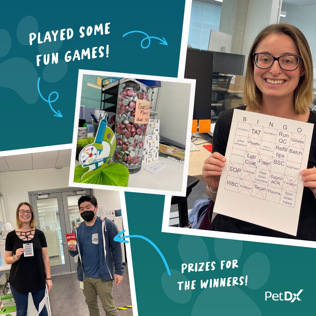 PetDxInc's tweet image. As Lab Week comes to a close, we want to recognize our lab heroes who work tirelessly behind the scenes at the PetDx central lab in San Diego. Thank you for all that you do! Here is a recap of how they celebrated #ascplabweek23 🔬👩‍🔬🧑‍🔬