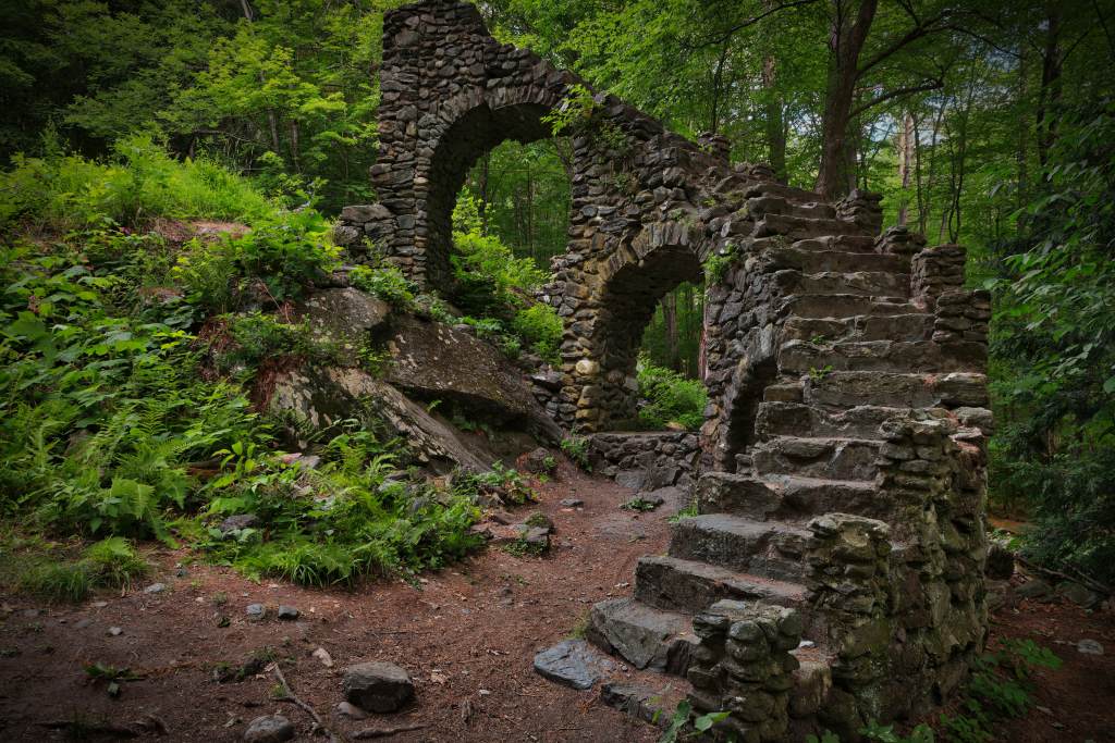 Ripleys's tweet image. Staircases in #forests worldwide have appeared without explanation, leaving many unsettled. Reddit users have linked them to #unexplainable phenomena.