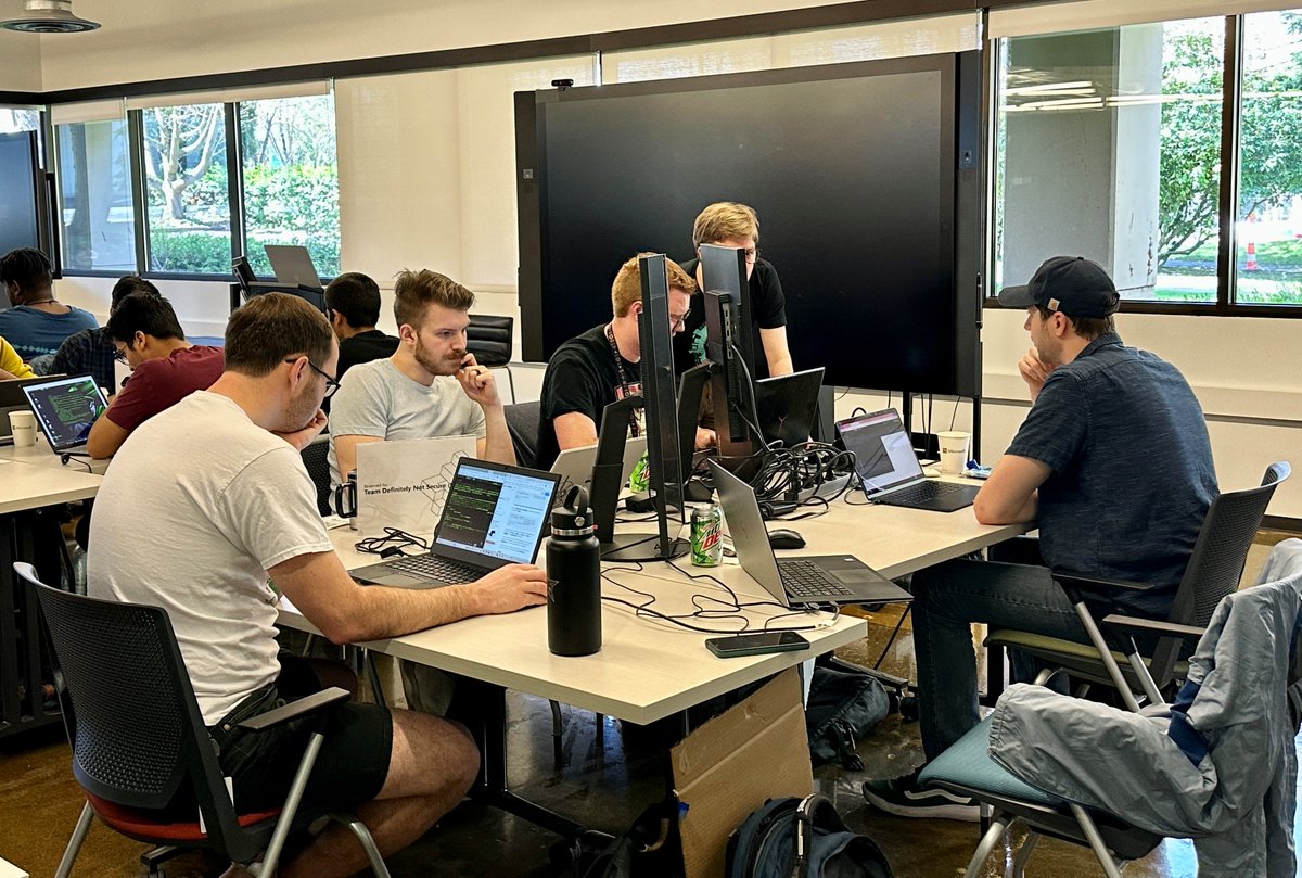 MSFTBlueHat's tweet photo. Sunshine and cybersecurity! 🌞 We’re leveling up our tech talent and improving our digital defenses at the Microsoft campus today, with a fun Capture the Flag, hosted by Microsoft STRIKE. #MSFTSTRIKE https://t.co/BvNE4UjhYP