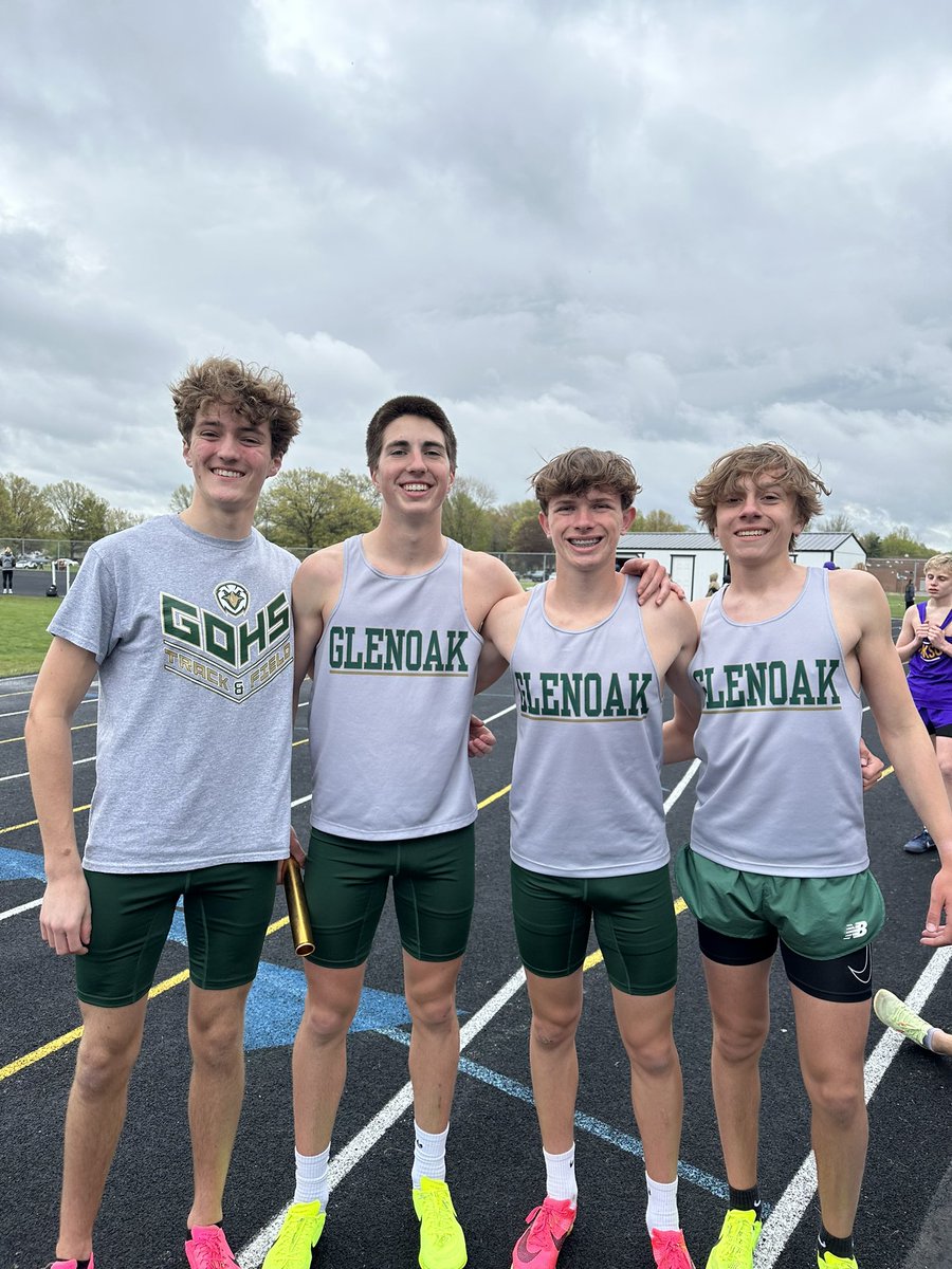 KaileyZagst's tweet photo. GlenOak takes the title in the boys 4x800m relay with a time of 8:33.66! @OHMileSplit #Perry910Invitational https://t.co/uLQG4y5OL3