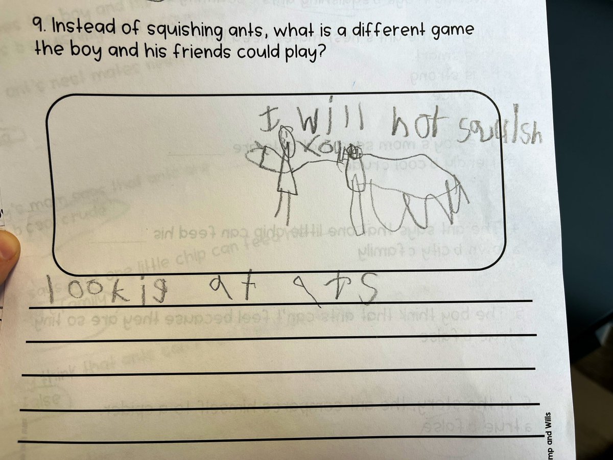 melliottsclass's tweet photo. Hey, Little Ant is one of our favorite spring read alouds! Kindergarten majority says the ant should NOT be squished. 🐜🐜 https://t.co/qpTdmWrowy