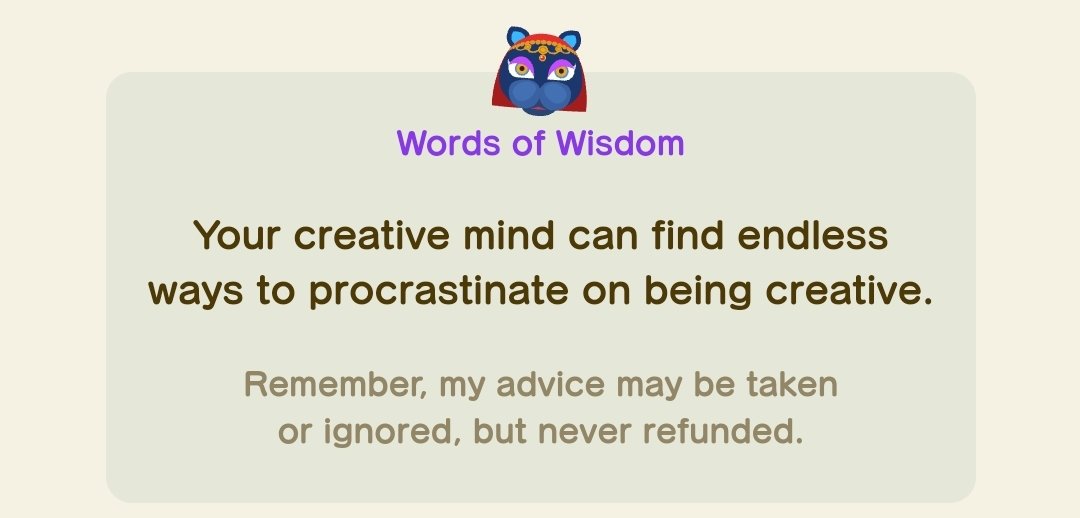 metalcrossing's tweet photo. "Your creative mind can find endless ways to procrastinate on being creative."

- Katrina https://t.co/Q9D8aDCVaE