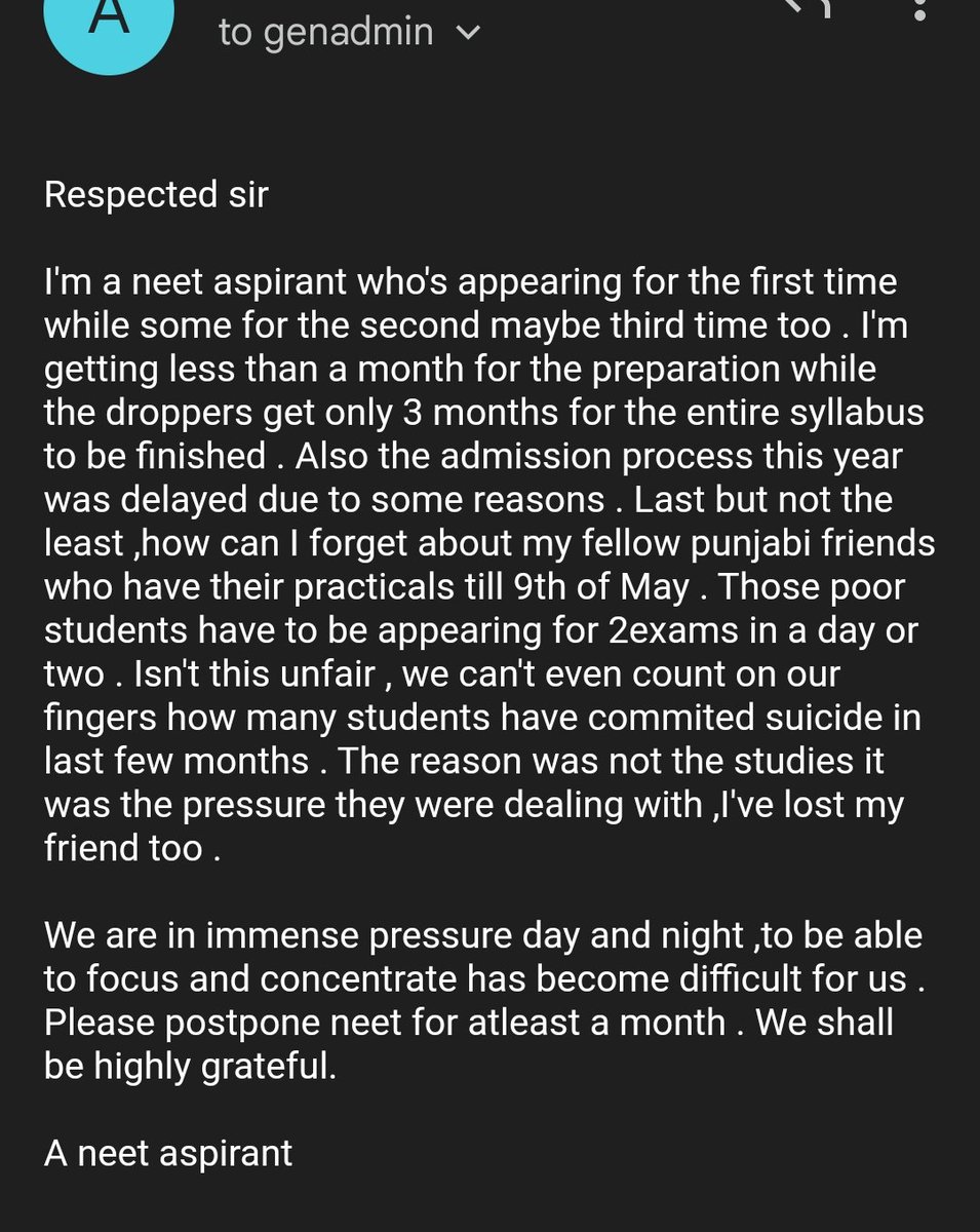 raikw27184's tweet photo. Please re tweet as much as possible #postponeNEETUG2023 https://t.co/eSzlebbehB
